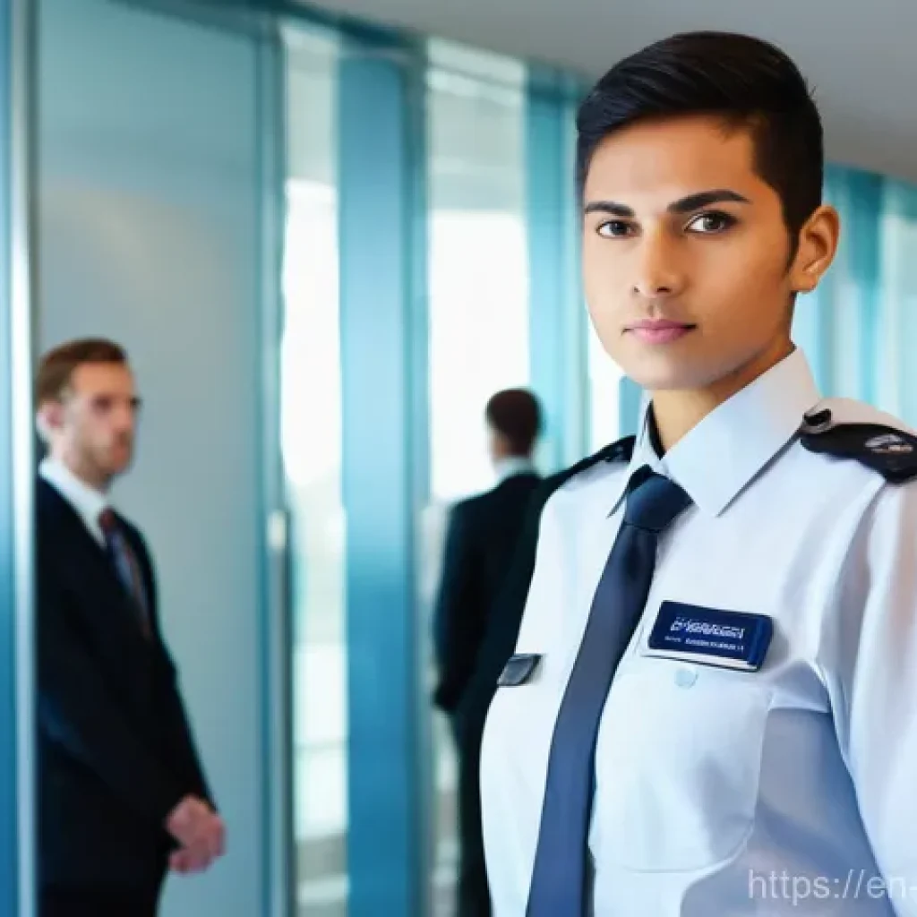 경비지도사 실무 경험 쌓는 방법 - "A dynamic and professional image capturing a young, alert security professional – male or female, w...