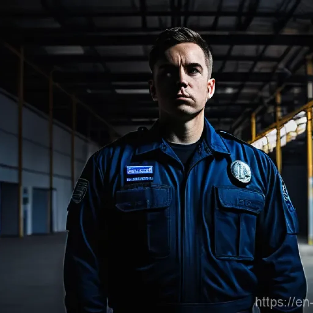 경비지도사 실무 중 겪은 위험 상황 - **Prompt 1: The Weight of Unseen Vigilance**
"A male security officer, approximately 35 years ol...